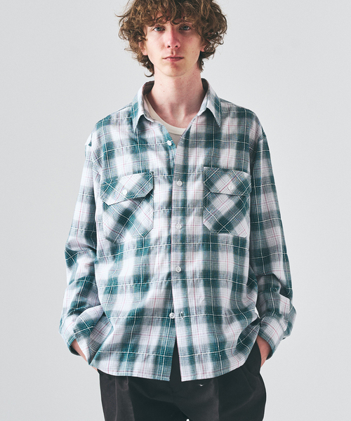 417 EDIFICE（フォーワンセブンエディフィス）の「ステッチチェック シャツ（シャツ/ブラウス・メンズ・ブラウン/グリーン/ピンク・MEDIUM/LARGE）」の3枚目の写真