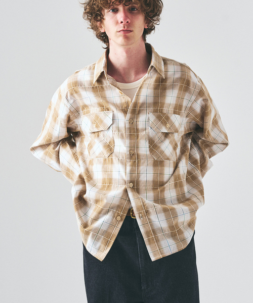 417 EDIFICE（フォーワンセブンエディフィス）の「ステッチチェック シャツ（シャツ/ブラウス・メンズ・ブラウン/グリーン/ピンク・MEDIUM/LARGE）」の22枚目の写真