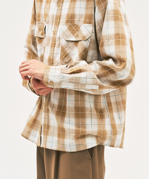 417 EDIFICE（フォーワンセブンエディフィス）の「ステッチチェック シャツ（シャツ/ブラウス・メンズ・ブラウン/グリーン/ピンク・MEDIUM/LARGE）」の8枚目の写真