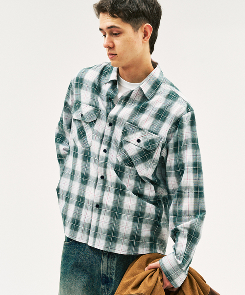 417 EDIFICE（フォーワンセブンエディフィス）の「ステッチチェック シャツ（シャツ/ブラウス・メンズ・ブラウン/グリーン/ピンク・MEDIUM/LARGE）」の10枚目の写真