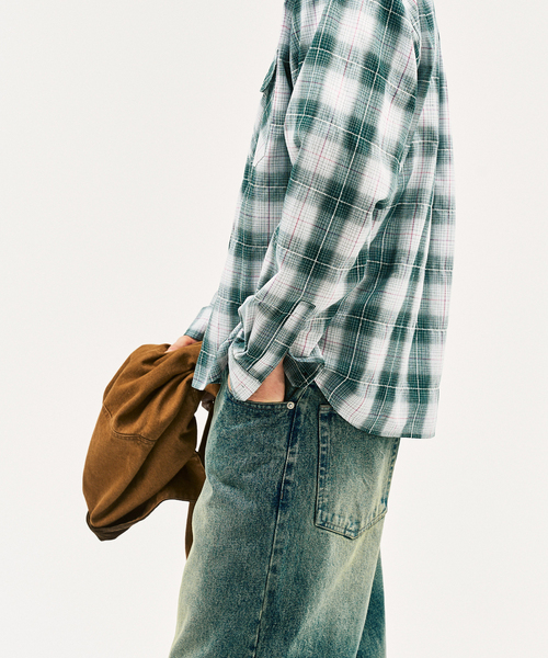 417 EDIFICE（フォーワンセブンエディフィス）の「ステッチチェック シャツ（シャツ/ブラウス・メンズ・ブラウン/グリーン/ピンク・MEDIUM/LARGE）」の12枚目の写真