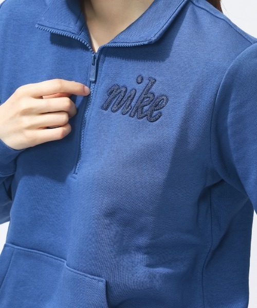 NIKE（ナイキ）の「ナイキ NIKE ナイキ  NSW クラブ フリース STD QZ XWAP（スウェット・レディース・ブラウン/ブルーグレー/ブラック・M/L）」の3枚目の写真