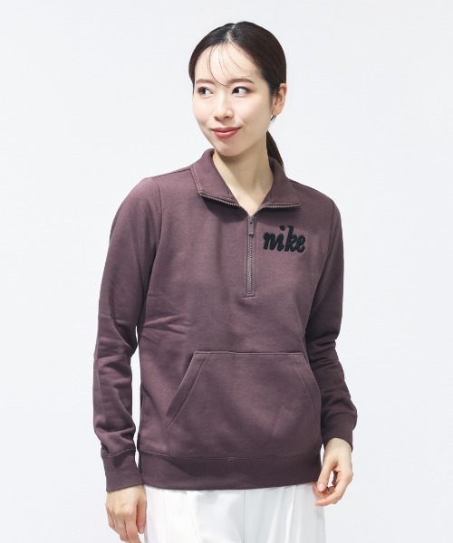 NIKE（ナイキ）の「ナイキ NIKE ナイキ  NSW クラブ フリース STD QZ XWAP（スウェット・レディース・ブラウン/ブルーグレー/ブラック・M/L）」の9枚目の写真