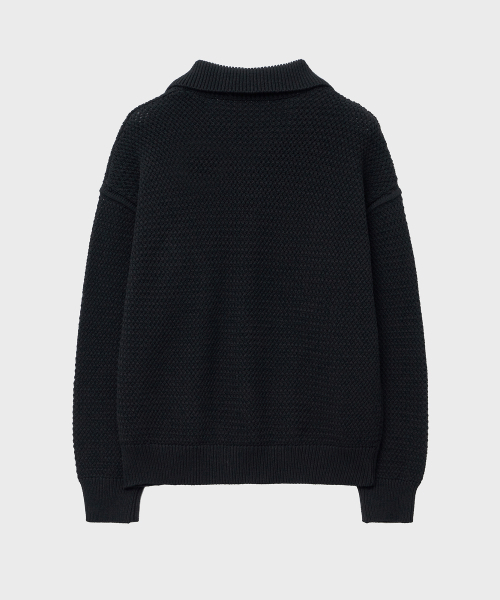 NOIRER(ノイア)の「オーバーサイズヘビーポロニット(ブラック)(ニット/セーター・メンズ・その他・48/50)」の3枚目の写真