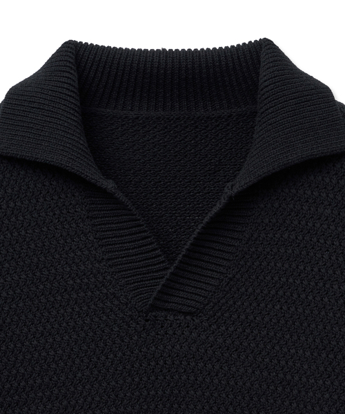 NOIRER(ノイア)の「オーバーサイズヘビーポロニット(ブラック)(ニット/セーター・メンズ・その他・48/50)」の4枚目の写真