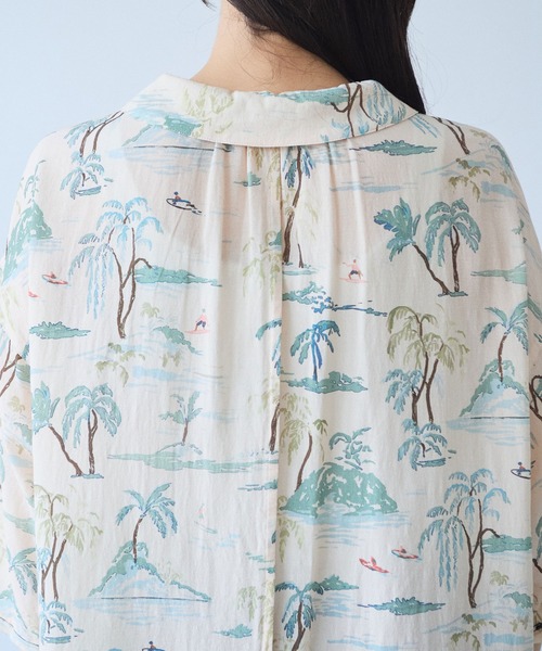 yuni(ユニ )の「△Island print open collar shirt(シャツ/ブラウス・レディース・ベージュ/ピンク・FREE)」の17枚目の写真