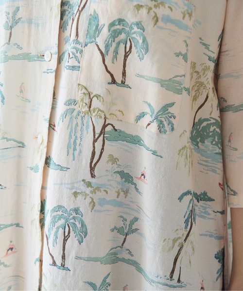 yuni(ユニ )の「△Island print open collar shirt(シャツ/ブラウス・レディース・ベージュ/ピンク・FREE)」の20枚目の写真