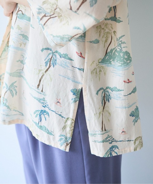yuni(ユニ )の「△Island print open collar shirt(シャツ/ブラウス・レディース・ベージュ/ピンク・FREE)」の21枚目の写真