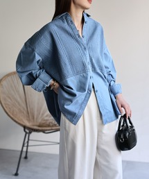 sakishimatokyo（サキシマトーキョー）の「【India Fabric】ピンタック切り替えシャツ/インド綿/インドコットン（シャツ/ブラウス）」