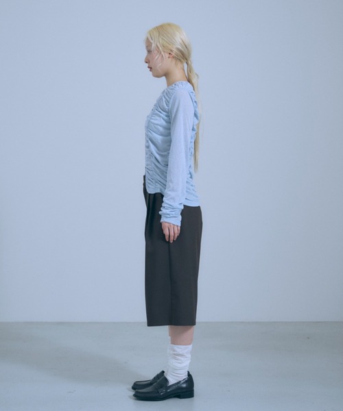 EN NEUME(エンノイム)の「Big Silhouette Half Pants(その他パンツ・レディース・ベージュ/ブラック/ダークブラウン・0/1)」の7枚目の写真