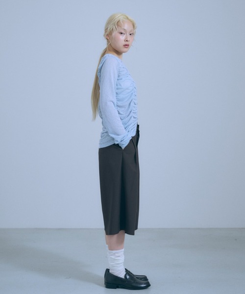 EN NEUME(エンノイム)の「Big Silhouette Half Pants(その他パンツ・レディース・ベージュ/ブラック/ダークブラウン・0/1)」の5枚目の写真