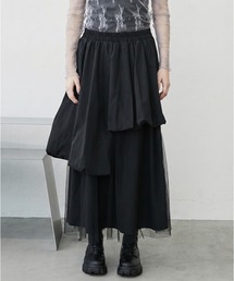 MONOe（モノエ）の「【体型カバー◎】チュールドッキングバルーンスカート（スカート）」