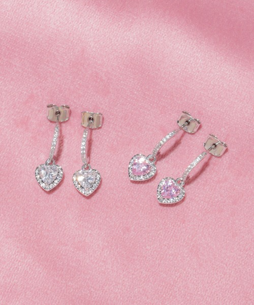 JILL by JILL STUART(ジルバイジルスチュアート)の「Cubic プチハートピアス(ピアス(両耳用)・レディース・ピンク/シルバー・FREE)」の22枚目の写真