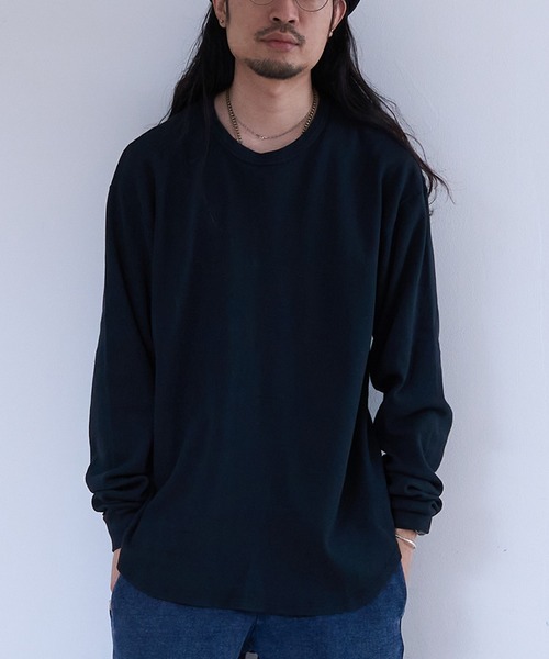 LES TIEN(レスティエン)の「LES TIEN BASEBALL HEM TEE / コットンサーマル (TH-2104)(Tシャツ/カットソー・メンズ・ブラック/ブラック系その他2・LARGE/MEDIUM)」の2枚目の写真