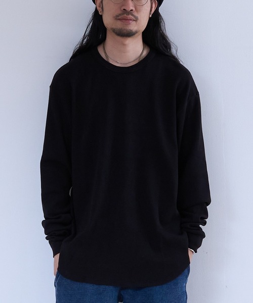 LES TIEN(レスティエン)の「LES TIEN BASEBALL HEM TEE / コットンサーマル (TH-2104)(Tシャツ/カットソー・メンズ・ブラック/ブラック系その他2・LARGE/MEDIUM)」の1枚目の写真
