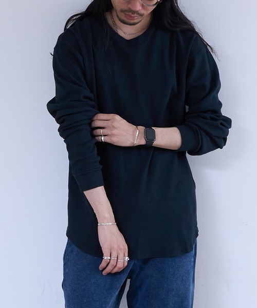 LES TIEN(レスティエン)の「LES TIEN BASEBALL HEM TEE / コットンサーマル (TH-2104)(Tシャツ/カットソー・メンズ・ブラック/ブラック系その他2・LARGE/MEDIUM)」の6枚目の写真