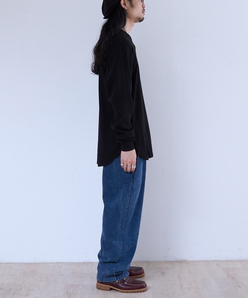 LES TIEN(レスティエン)の「LES TIEN BASEBALL HEM TEE / コットンサーマル (TH-2104)(Tシャツ/カットソー・メンズ・ブラック/ブラック系その他2・LARGE/MEDIUM)」の12枚目の写真