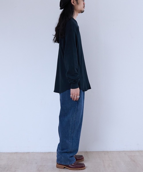 LES TIEN(レスティエン)の「LES TIEN BASEBALL HEM TEE / コットンサーマル (TH-2104)(Tシャツ/カットソー・メンズ・ブラック/ブラック系その他2・LARGE/MEDIUM)」の7枚目の写真