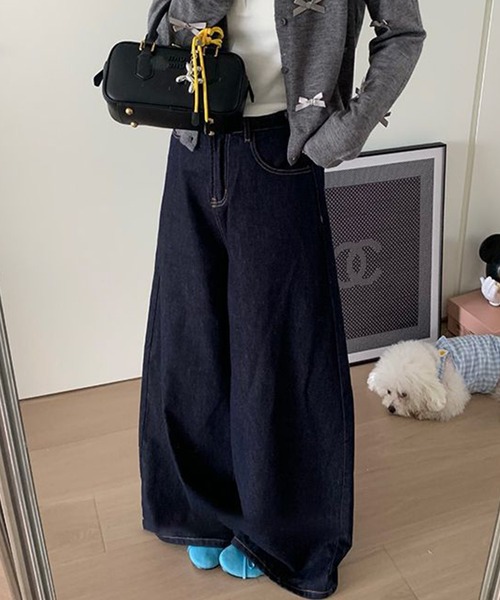 c.u.l(シーユーエル)の「インディゴ ワイド バギー リジット デニム culw905(デニムパンツ・レディース・ブルー・S/M)」の7枚目の写真