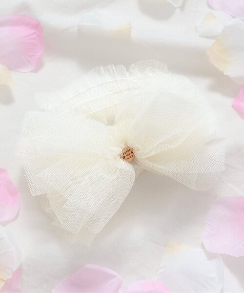 apres les cours（アプレレクール）の「ボリュームチュールリボンヘアバンド（ヘアバンド・キッズ・ピンク/アイボリー・46）」の2枚目の写真