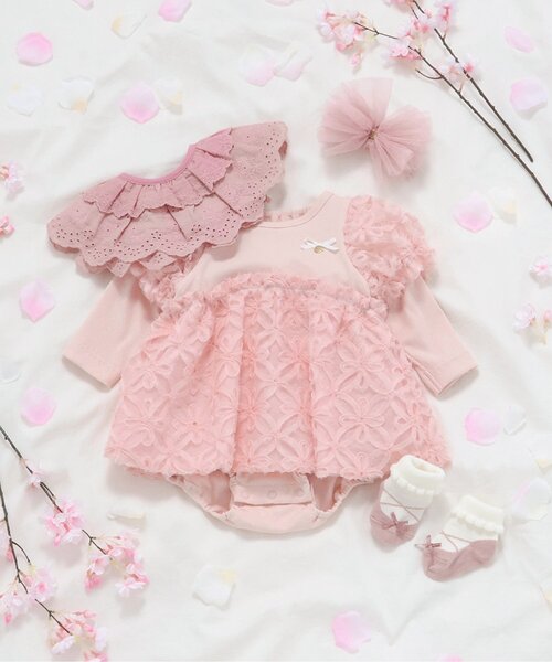 apres les cours（アプレレクール）の「ボリュームチュールリボンヘアバンド（ヘアバンド・キッズ・ピンク/アイボリー・46）」の4枚目の写真