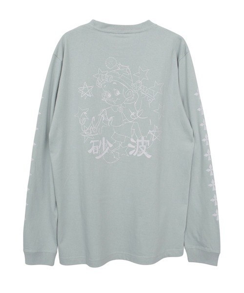 KOZABURO(コウザブロウ)の「【KOZABURO/コウザブロウ】Nicolas Tirabasso Print LS Tee(Tシャツ/カットソー・メンズ・ブラック/ミント・S/M)」の4枚目の写真
