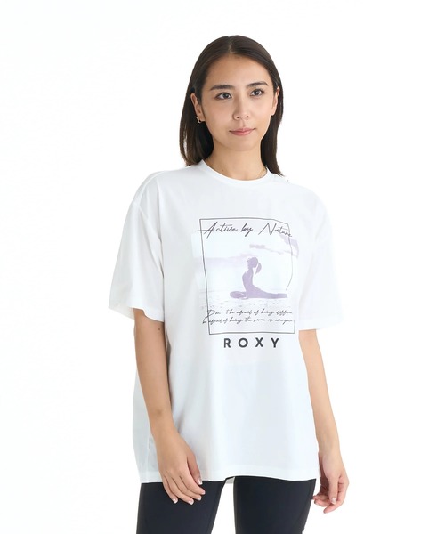 ROXY(ロキシー)の「ROXY ウィメンズ FITNESS BLOOM BRIGHT S/S TEE Tシャツ 【2026年春夏モデル】/ロキシー速乾半袖Tシャツ(Tシャツ/カットソー・レディース・ブラック/ライトピンク/ホワイト・SMALL/MEDIUM/LARGE)」の2枚目の写真