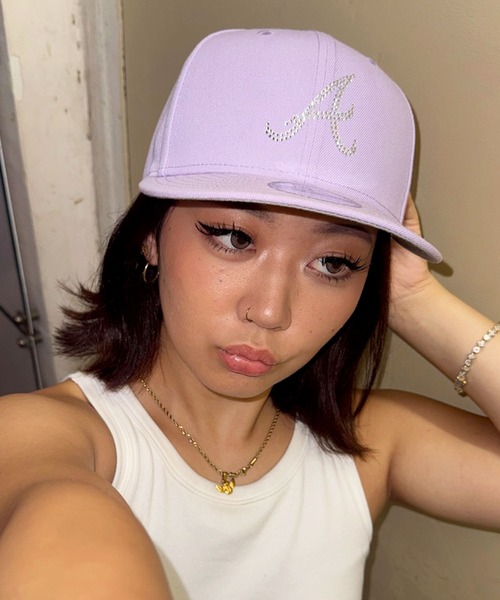 ニューエラ【NEW ERA】別注 - ラインストーンロゴ キャップ Y2K