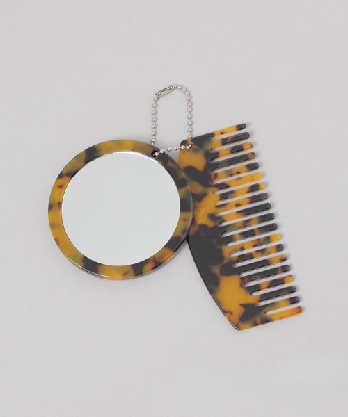 JEANASIS（ジーナシス）の「ミラー&コームSET/638855（手鏡/メイクミラー・レディース・ブラウン系その他/ホワイト系その他・FREE）」の3枚目の写真