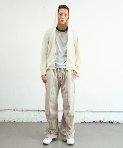 NVRFRGT(ネヴァーフォーゲット)の「【NVRFRGT】SEMI SHEER FULL ZIP UP HOODIE(パーカー・メンズ・ブラック/ナチュラル・1/3/2)」の5枚目の写真