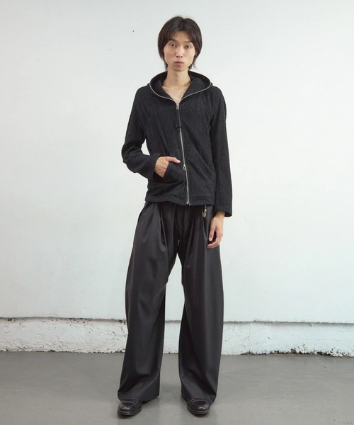 NVRFRGT(ネヴァーフォーゲット)の「【NVRFRGT】SEMI SHEER FULL ZIP UP HOODIE(パーカー・メンズ・ブラック/ナチュラル・1/3/2)」の8枚目の写真