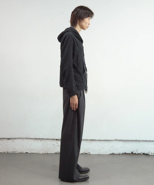 NVRFRGT(ネヴァーフォーゲット)の「【NVRFRGT】SEMI SHEER FULL ZIP UP HOODIE(パーカー・メンズ・ブラック/ナチュラル・1/3/2)」の9枚目の写真