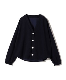 SHIPS Colors:〈手洗い可能〉カット ジョーゼット Vネック カーディガン(セットアップ対応可能)