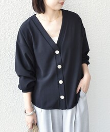 SHIPS Colors（シップス カラーズ）の「SHIPS Colors:〈手洗い可能〉カット ジョーゼット Vネック カーディガン（セットアップ対応可能）（カーディガン/ボレロ・レディース）」