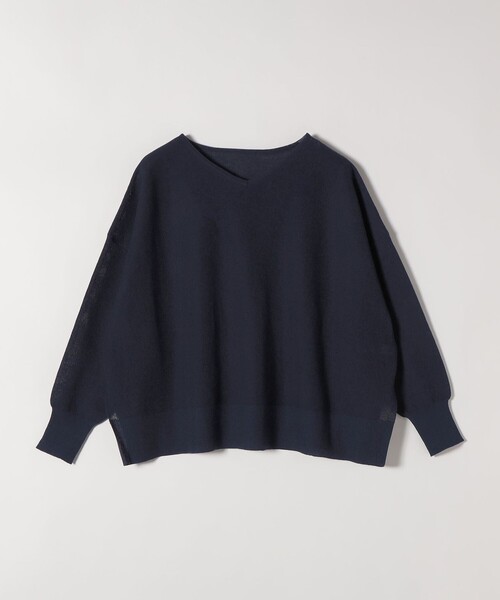 quaranciel（カランシエル）の「quaranciel:〈手洗い可能〉シアー 2way Vネック ドルマン ニット プルオーバー（ニット/セーター・レディース・シルバー/ネイビー/ラベンダー・ONE SIZE）」の12枚目の写真