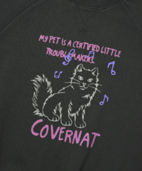 COVERNAT（カバーナット）の「ウィメンズキャットグラフィックスウェットチャコール（スウェット・レディース・その他・WS/WM）」の3枚目の写真