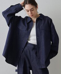 Whim Gazette（ウィムガゼット）の「【Drawing Numbers】コットンリネンデニムシャツ（シャツ/ブラウス）」