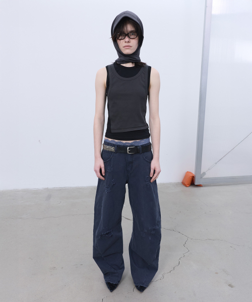 LCDC TM(エルシーディーシーティーエム)の「DOUBLE LAYERED SLEEVELESS TOP (BLACK)(Tシャツ/カットソー・レディース・その他・SMALL/MEDIUM)」の10枚目の写真