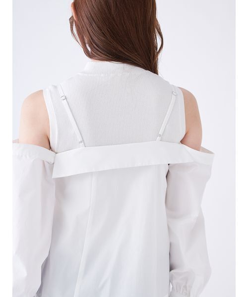 SNIDEL（スナイデル）の「デザインシャツレイヤードニットトップス（ニット/セーター・レディース・ホワイト/サックスブルー/グレー・F）」の12枚目の写真