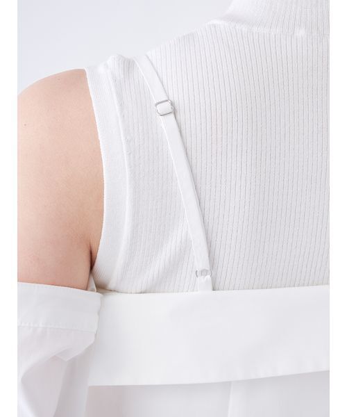 SNIDEL（スナイデル）の「デザインシャツレイヤードニットトップス（ニット/セーター・レディース・ホワイト/サックスブルー/グレー・F）」の13枚目の写真