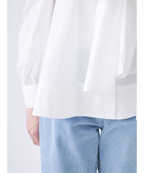 SNIDEL（スナイデル）の「デザインシャツレイヤードニットトップス（ニット/セーター・レディース・ホワイト/サックスブルー/グレー・F）」の14枚目の写真