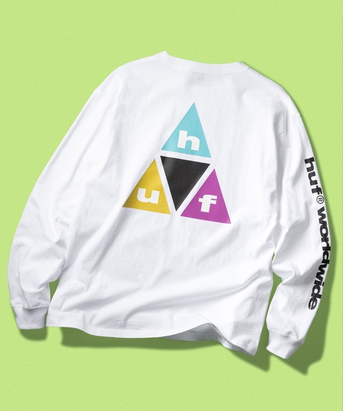 HUF(ハフ)の「PRISM TT LS TEE(Tシャツ/カットソー・メンズ・ホワイト/ブラック・S/M/L/XL/XXL)」の2枚目の写真