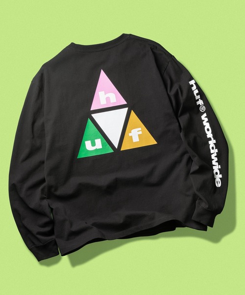 HUF(ハフ)の「PRISM TT LS TEE(Tシャツ/カットソー・メンズ・ホワイト/ブラック・S/M/L/XL/XXL)」の1枚目の写真
