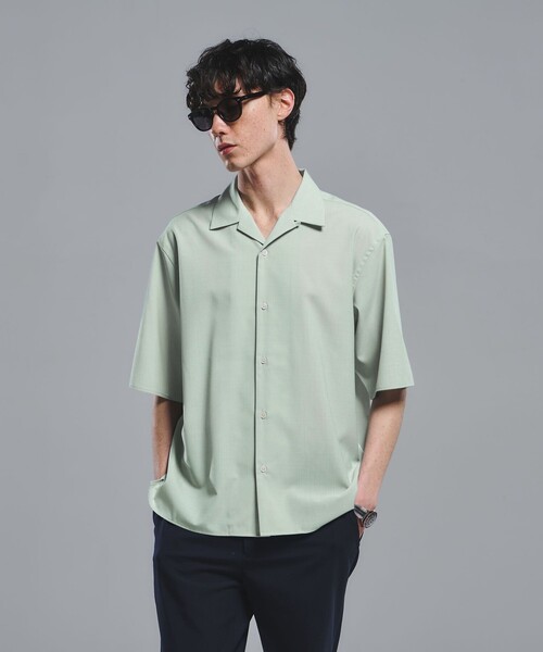 green label relaxing(グリーンレーベルリラクシング)の「ウォッシャブルトロ オープンカラー シャツ -ストレッチ-(シャツ/ブラウス・メンズ・ライトピンク/ブラック/ロイヤルブルー/モカ/ライム・XL/L/M/S/XS)」の1枚目の写真