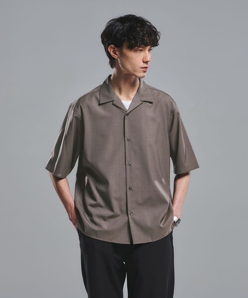 green label relaxing(グリーンレーベルリラクシング)の「ウォッシャブルトロ オープンカラー シャツ -ストレッチ-(シャツ/ブラウス・メンズ・ライトピンク/ブラック/ロイヤルブルー/モカ/ライム・XL/L/M/S/XS)」の6枚目の写真