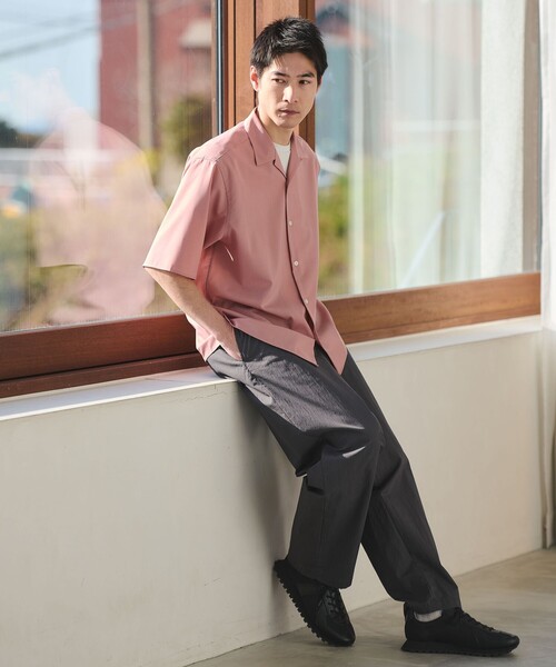 green label relaxing(グリーンレーベルリラクシング)の「ウォッシャブルトロ オープンカラー シャツ -ストレッチ-(シャツ/ブラウス・メンズ・ライトピンク/ブラック/ロイヤルブルー/モカ/ライム・XL/L/M/S/XS)」の12枚目の写真