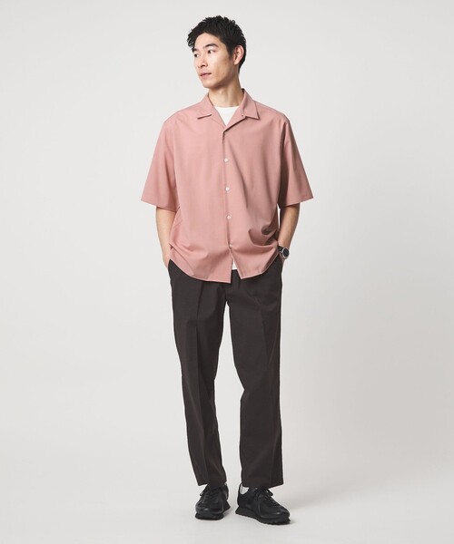 green label relaxing(グリーンレーベルリラクシング)の「ウォッシャブルトロ オープンカラー シャツ -ストレッチ-(シャツ/ブラウス・メンズ・ライトピンク/ブラック/ロイヤルブルー/モカ/ライム・XL/L/M/S/XS)」の21枚目の写真