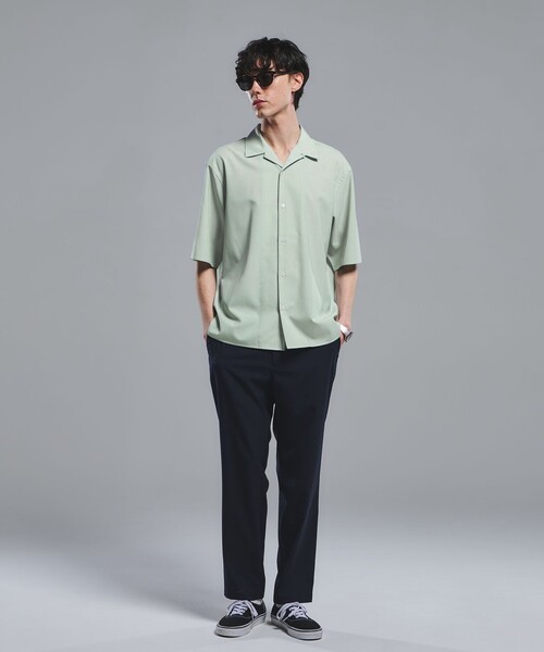 green label relaxing(グリーンレーベルリラクシング)の「ウォッシャブルトロ オープンカラー シャツ -ストレッチ-(シャツ/ブラウス・メンズ・ライトピンク/ブラック/ロイヤルブルー/モカ/ライム・XL/L/M/S/XS)」の22枚目の写真