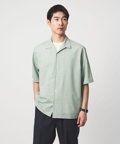 green label relaxing(グリーンレーベルリラクシング)の「ウォッシャブルトロ オープンカラー シャツ -ストレッチ-(シャツ/ブラウス・メンズ・ライトピンク/ブラック/ロイヤルブルー/モカ/ライム・XL/L/M/S/XS)」の8枚目の写真