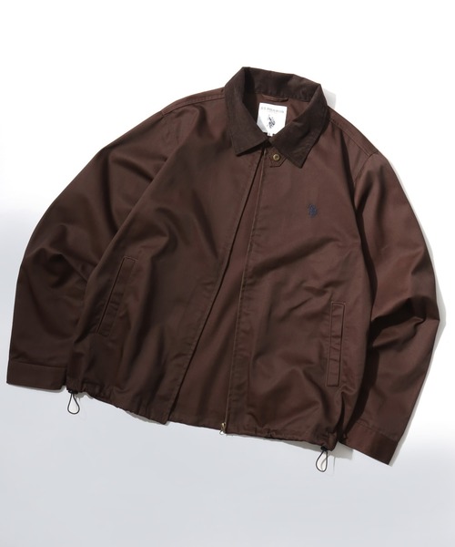 U.S. POLO ASSN.(ユーエスポロアッスン)の「U.S. POLO ASSN./ユーエスポロアッスン 別注 Hunting Jacket/オーバーサイズ TCツイル 襟コーデュロイ ハンティングジャケット/ワークジャケット/ブルゾン/レディース メンズ(ブルゾン・メンズ・ブラック/ベージュ/ネイビー/ブラウン/カーキ・L/M/LL)」の2枚目の写真